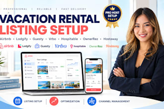 setup listing on airbnb, lodgify, guesty, vrbo, hospitable, ownerrez, hostaway