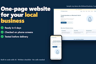 build a mobile friendly one page website for your local business