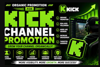organic kick promotion, boost kick live viewers, followers and chatters