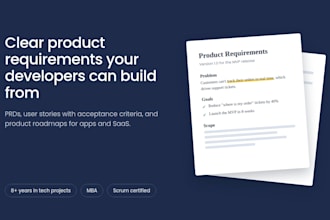 write a clear prd, user stories and product roadmap for your app or saas