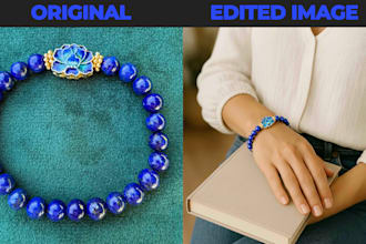 do professional jewelry photo editing and lifestyle mockup