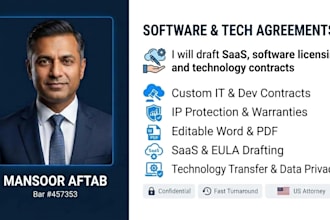 draft saas, software licensing and technology contracts