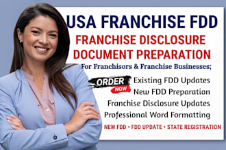 prepare USA franchise disclosure document fdd and state registration