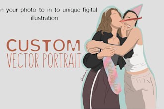 turn your photo into a custom flat portrait illustration