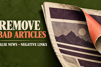 permanently remove bad articles, false news, court cases and negative links