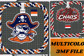 add colors to your chain or jewelry model, convert stl to multicolor 3mf file
