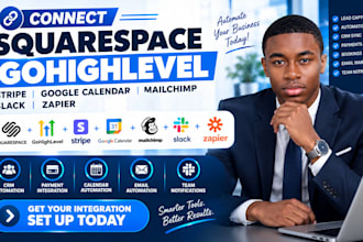 connect squarespace gohighlevel stripe google calendar mailchimp slack zapier