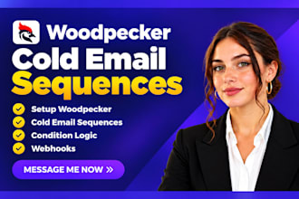 setup woodpecker cold email sequences condition logic webhooks