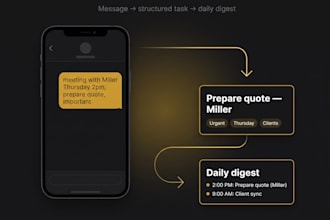 build a telegram or whatsapp bot that saves tasks to notion