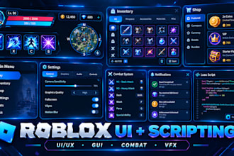 script roblox ui ux design with custom vfx combat and roblox scriptfor your game