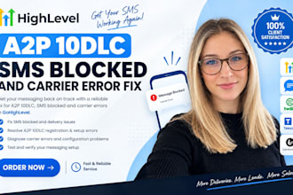 fix a2p 10dlc SMS blocked and carrier errors in gohighlevel