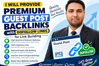 provide premium guest post backlinks with dofollow links for link building