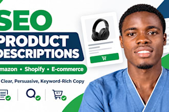 write SEO product listings and descriptions