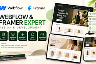 design and develop a webflow ecommerce website