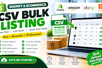 create and upload bulk product listings using CSV