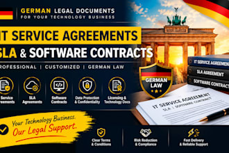 prepare german IT service agreements, sla and software contracts