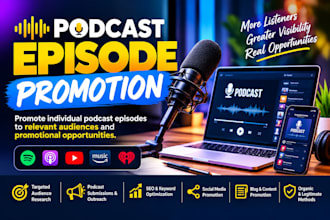 promote individual podcast episodes to relevant audiences and promotional