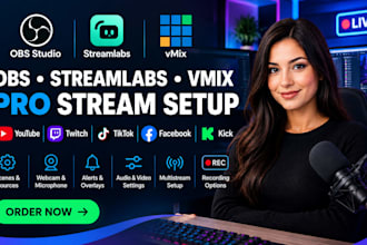 setup obs studio streamlabs vmix for youtube twitch tiktok facebook kick
