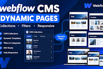 webflow cms dynamic website dynamic pages collection filters seo setup plus