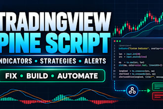 fix or build tradingview pine script indicators strategies alerts and webhooks