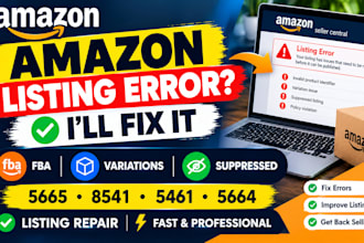 fix any amazon listing errors, variation issue