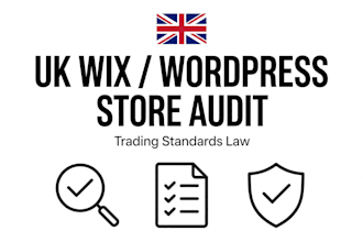 audit UK wix wordpress for trading standards law