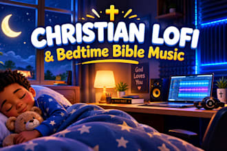 produce christian lofi and bedtime bible music for kids podcasts and youtube