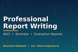 write a professional ngo or business report