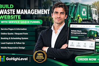 build waste management website with service quote funnel