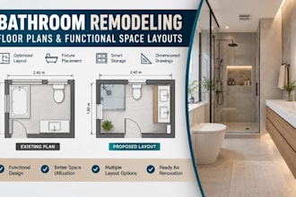 create bathroom remodeling floor plans, functional space layouts