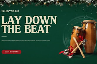 record custom live percussion to your christmas music, holiday songs