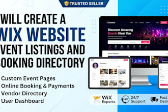 a wix website with event listings and booking directory