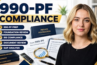 prepare form 990 pf and review nonprofit irs compliance