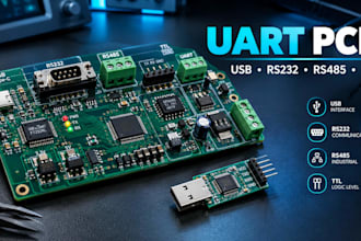 design uart pcb, usb uart, rs232 rs485 ttl interface and embedded hardware stm32