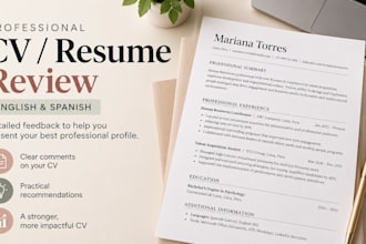review your CV or resume and provide professional feedback