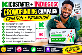 do indiegogo and kickstarter crowdfunding campaign creation and promotion