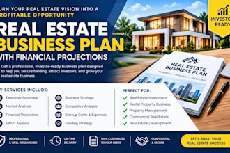 write a professional real estate business plan with financial projections