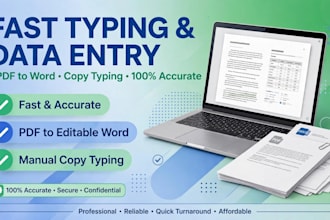 do fast typing, data entry ,PDF to word ,copy typing