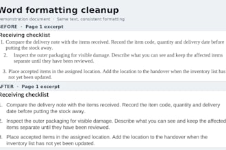format your word document with clean headings and page numbers