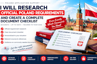research official poland requirements and create a complete document checklist
