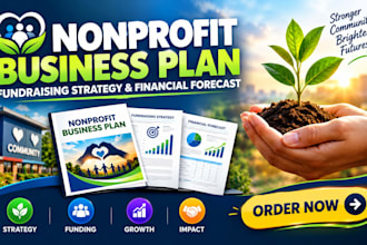 write your nonprofit business plan, fundraising strategy, and financial forecast