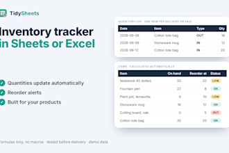 create an inventory tracker in google sheets or excel with reorder alerts
