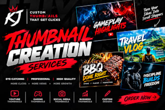 design high quality eye catching youtube thumbnails