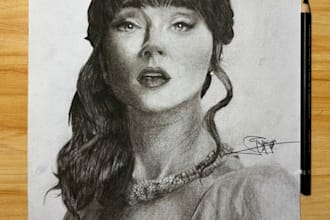 creo retratos realistas hechos a mano