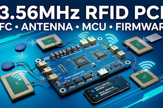 design 13 56mhz rfid pcb, nfc reader, antenna nodes, mcu and embedded firmware