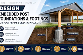 design embedded post foundations and footings for post frame building projects