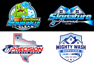 make pressure washing, window cleaning, bin cleaning logo and business card