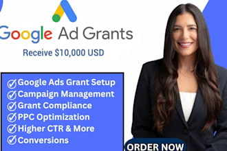 setup manage and optimize goggle ads grant adword for nonprofit ppc campaign