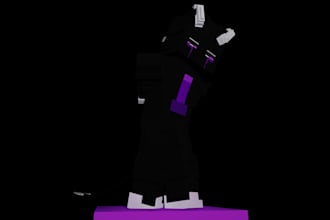 a custom minecraft 3d character pose and render posing