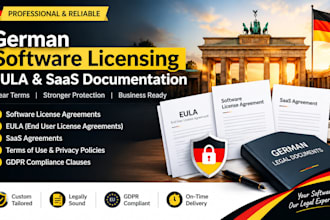 prepare german software licensing, eula and saas documentation